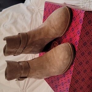 Brown suede boots